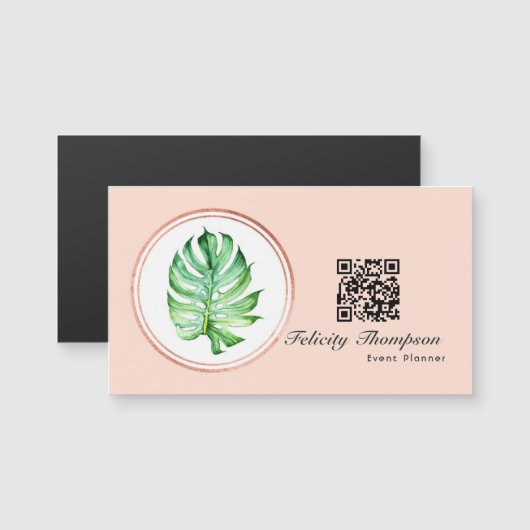 Roze Goud en Blush Roze Evenementenplanner QR Code (Voorkant / Achterkant)