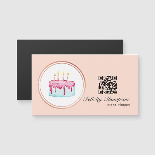 Roze Goud en Blush Roze Evenementenplanner QR-code (Voorkant / Achterkant)