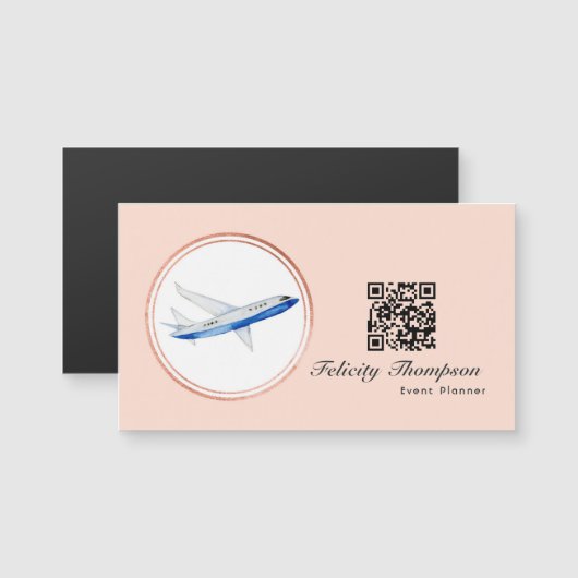 Roze Goud en Blush Roze Evenementenplanner QR-code (Voorkant / Achterkant)