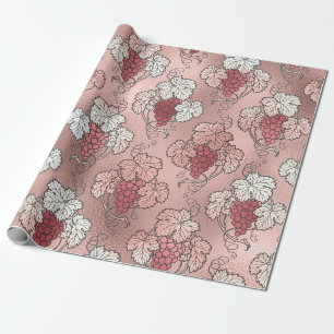 Roze Goud en Blush Roze Franse Wijn thema Cadeaupapier