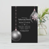 Roze Goud en Blush Roze Kerst Huwelijk Kaart (Staand voorkant)
