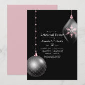 Roze Goud en Blush Roze Kerst Huwelijk Kaart (Voorkant / Achterkant)