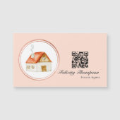 Roze Goud en Blush Roze Makelaar QR Code (Voorkant)