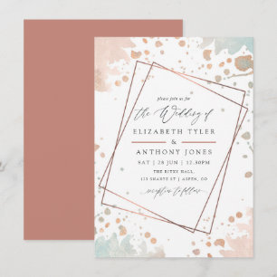 Roze Goud en Blush Roze Schilder Geometrische Trou Kaart