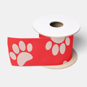 Roze Goud En Bourgondie Kerst Hond Poot Patroon Satijnen Lint