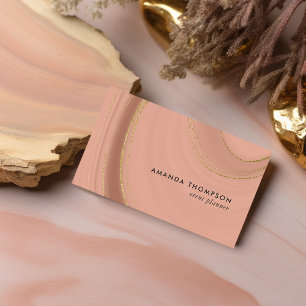 Roze Goud en Goud Agaat Visitekaartje