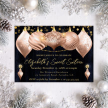 Roze Goud en Goud Kerstballen Sweet 16