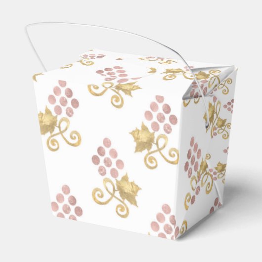 Roze goud en goud wijn thema bedankdoosjes (Achterkant)