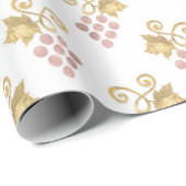 Roze goud en gouden Franse wijn thema Cadeaupapier (Rol Hoek)