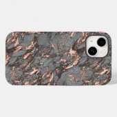 Roze Goud en Grijs Case-Mate iPhone Case (Achterkant (horizontaal))