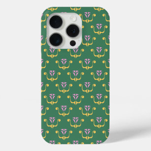 Roze Goud en Groene Kuif Zomerpret iPhone 15 Pro Case