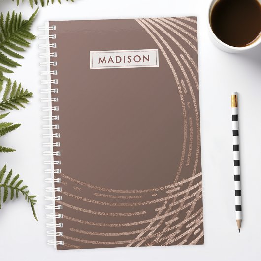 Roze Goud en Mauve Abstract Modieuze Gepersonalise Planner