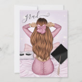 Roze Goud en Roze Ginger Meisjes Afstuderen Kaart (Voorkant)