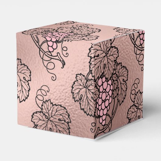 Roze Goud en Roze Wijn Thema Bedankdoosjes (Achterkant)