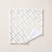 Roze goud en wit geometrisch patroon bad handdoek (Wasdoekje)