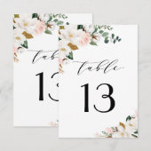 Roze goud- en witte Magnolia Weddenschappen RSVP Kaartje (Voorkant / Achterkant)