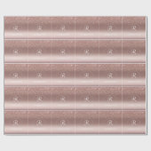 Roze Goud en Zilver Glitter Monogram Cadeaupapier (Vlak)