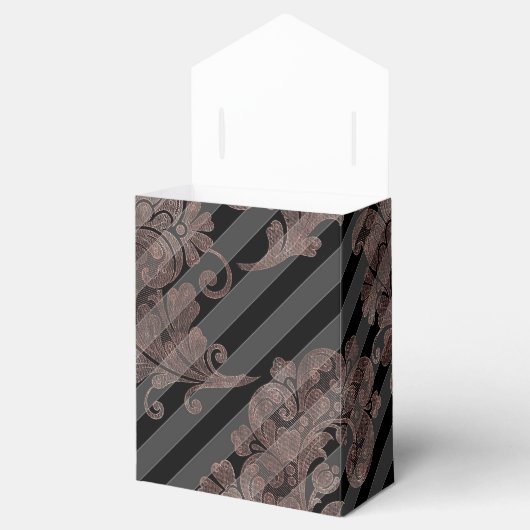 Roze Goud en Zwart Bedankdoosjes (Geopend)