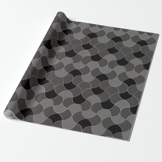 Roze Goud en Zwart Cadeaupapier (Uitgerold)