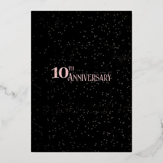 Roze Goud en Zwart Elegant Folie Uitnodiging (Achterkant)