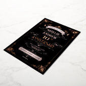 Roze Goud en Zwart Elegant Folie Uitnodiging (Gedraaid)