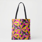 Roze Goud en Zwart Modern Retro Dartboard Patroon Tote Bag (Voorkant)