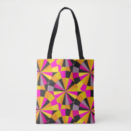 Roze Goud en Zwart Modern Retro Dartboard Patroon Tote Bag