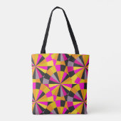 Roze Goud en Zwart Modern Retro Dartboard Patroon Tote Bag (Achterkant)