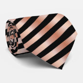 Roze Goud En Zwart Stropdas (Opgerold)