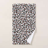 Roze Goud en Zwarte Luipaardprint Bad Handdoek (Handdoek)