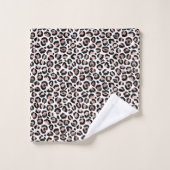 Roze Goud en Zwarte Luipaardprint Bad Handdoek (Wasdoekje)