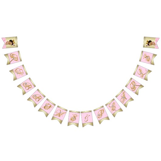 Roze Goud Etnische Ballerina Tutu Parels Baby show Vlaggetjes (Alle)