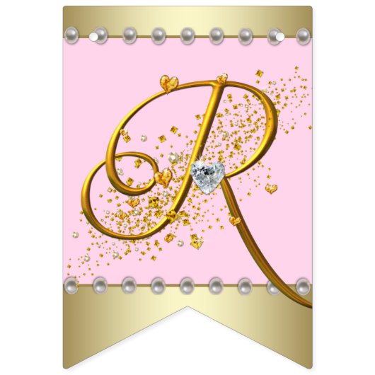 Roze Goud Etnische Ballerina Tutu Parels Baby show Vlaggetjes (Tweede vlag)