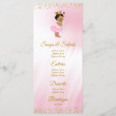 Roze Goud Etnische Prinses Baby shower Menu (Voorkant)
