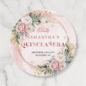 Roze Goud Eucalyptus Kwidsgeschenklabel Bedankjes Labels (Voorkant)