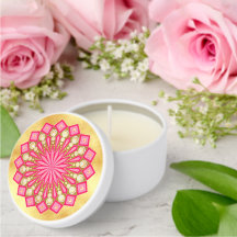 Roze Goud Fantasie Mandala op Zachte Gouden Achter