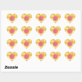 Roze Goud Fantasy Mandala Hart Sticker