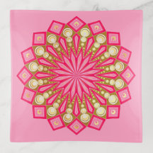 Roze Goud Fantasy Mandala op Roze Achtergrond