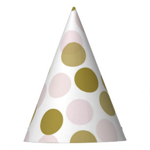 Roze & Goud Feestelijke Polka Dots Confetti Feesthoedjes