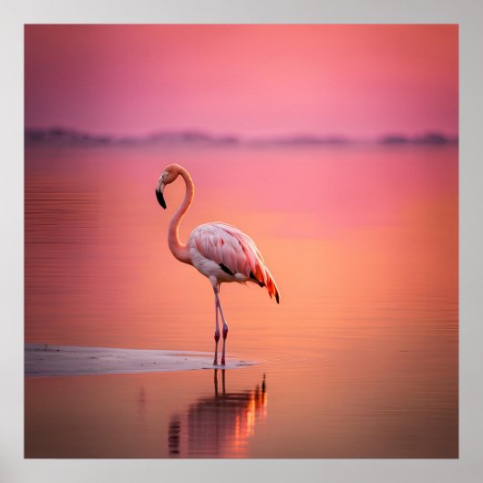 Roze Goud Flamingo Genade Poster (Voorkant)