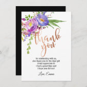 Roze goud folie, bedankkaart kaart (Voorkant / Achterkant)