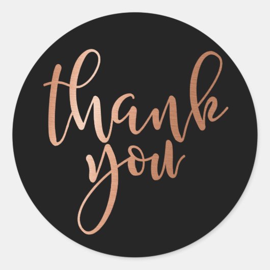 Roze Goud Folie, bedankt, Sticker (Voorkant)