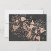 Roze Goud Folie Bloem Koi Trouw Save the Date (Achterkant)