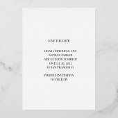 Roze goud folie bloem moderne bewaar de datum foli uitnodiging (Achterkant)