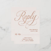 Roze Goud Folie Blush RSVP Kaart (Voorkant / Achterkant)