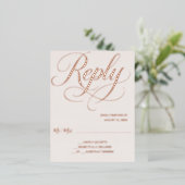 Roze Goud Folie Blush RSVP Kaart (Staand Voorkant)