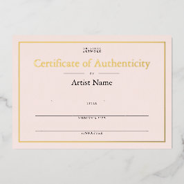Roze Goud Folie Certificaat van Echtheid Uitnodiging