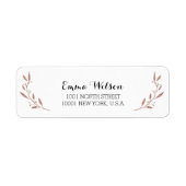 Roze Goud Folie Effect Retouradreslabels Bloem Etiket (Voorkant)