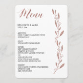 Roze Goud Folie Effect Trouwmenu Bloem Menu (Voorkant)