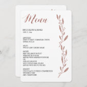 Roze Goud Folie Effect Trouwmenu Bloem Menu